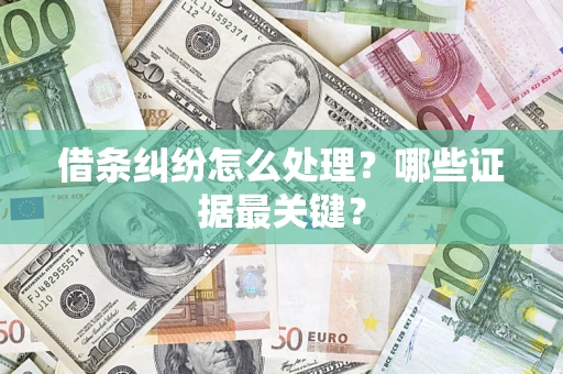 济南借条纠纷怎么处理？哪些证据最关键？