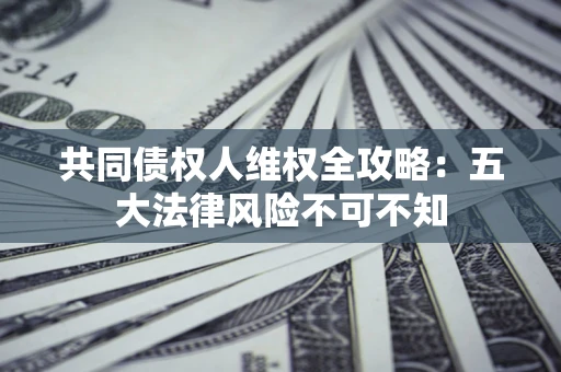 济南共同债权人维权全攻略：五大法律风险不可不知