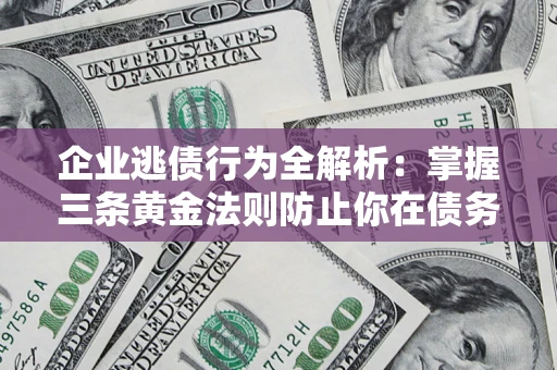 济南企业逃债行为全解析：掌握三条黄金法则防止你在债务乱局中“踩雷”
